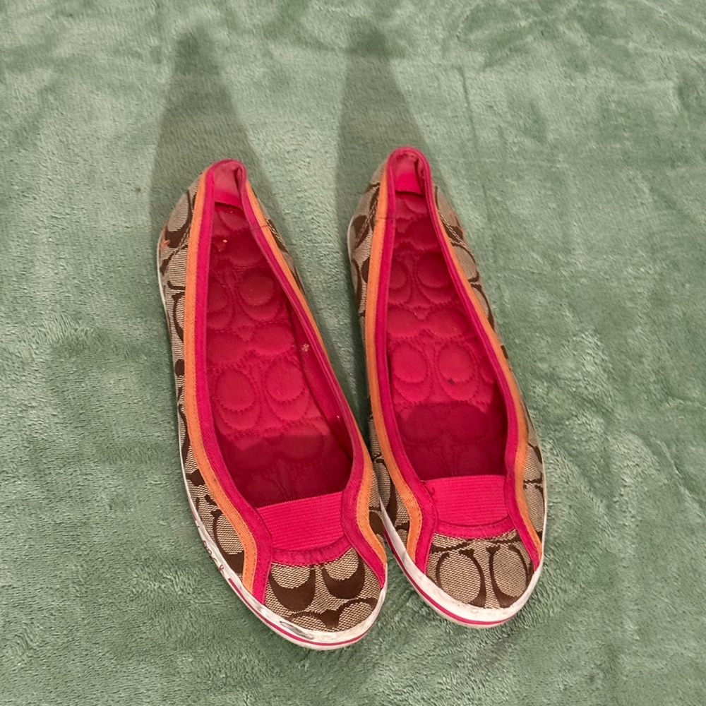 Coach Pink and Tan Women's Loafers